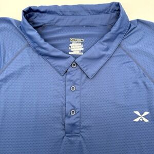 Moheen Men's Short Sleeve Blue 4XL Nylon Spandex Golf Stretch Polo Shirt XXXXL